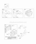 Exhaust System Diagram and Parts List for 20A412-0007-E1  Briggs and Stratton Engine